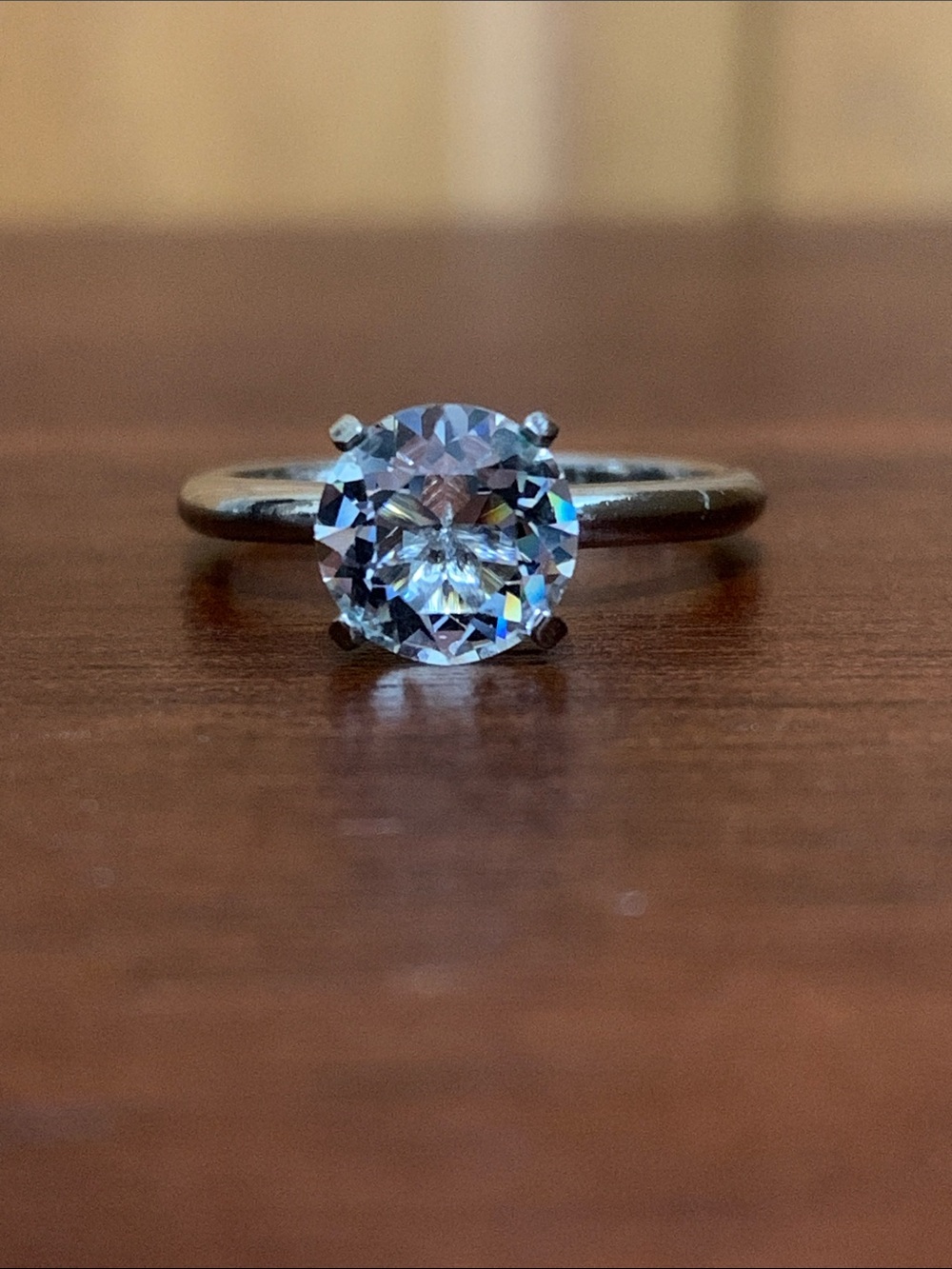 Silver tone clear stone ring size 4.5